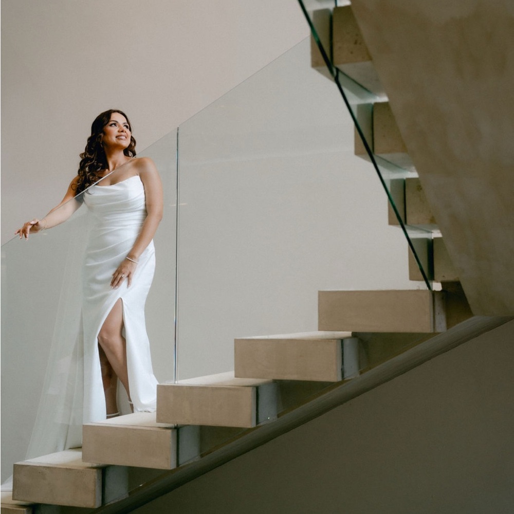 Elegant Off-shoulder Satin Wedding Dress